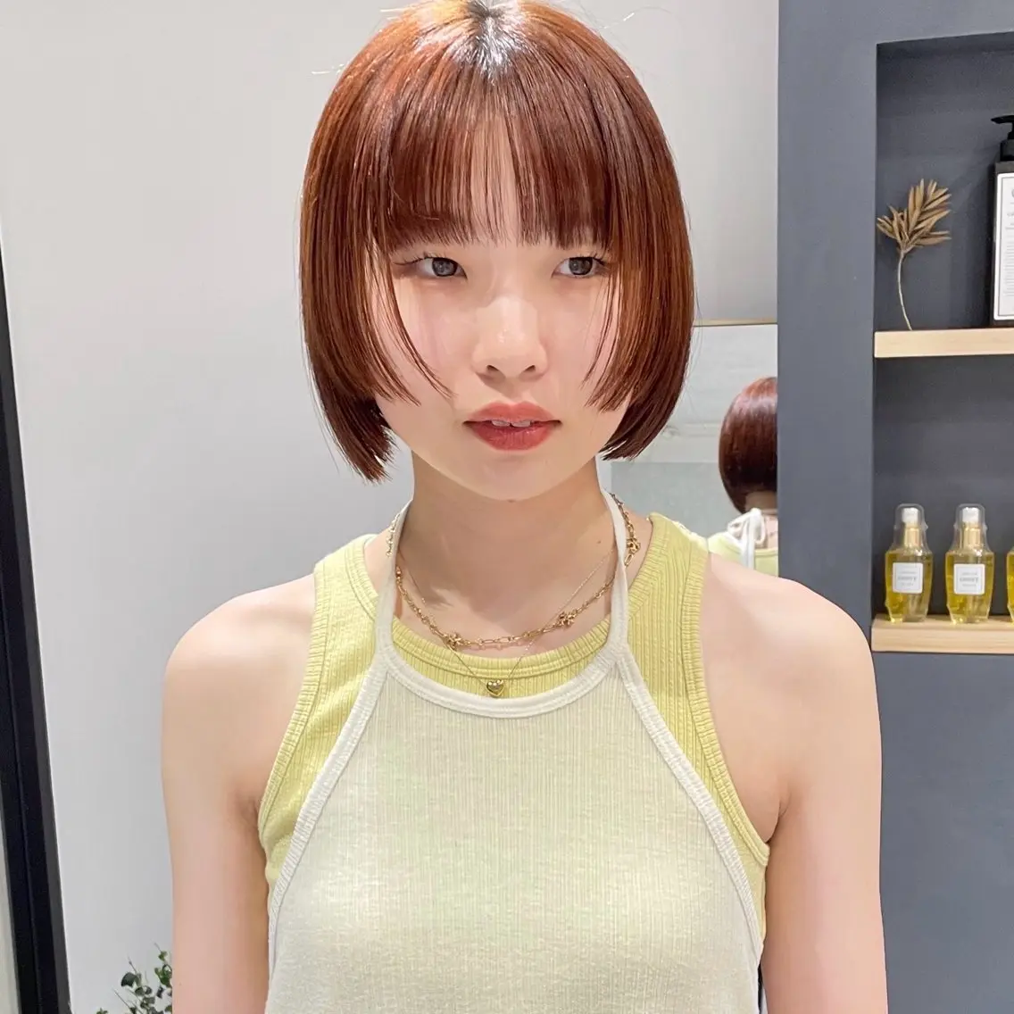 ショート カラー ベージュカラー ブリーチ 透明感カラー オレンジ オレンジベージュ 縮毛矯正 トリートメント 🍊暖色×顔周り 🍊cocoroのヘアスタイル