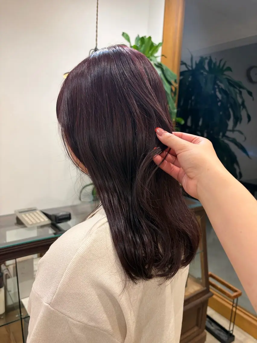カラー ラベンダーカラー ラベンダーピンク ピンクカラー ヘアカラー 古市 凜のヘアスタイル