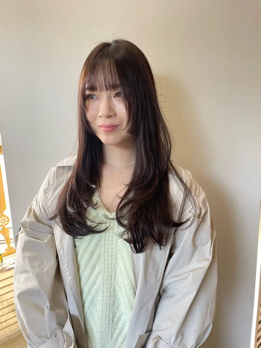 ロング カラー レイヤーカット 小顔カット カット ヘアカラー トリートメント レイヤーカット🎀 kanaのヘアスタイル