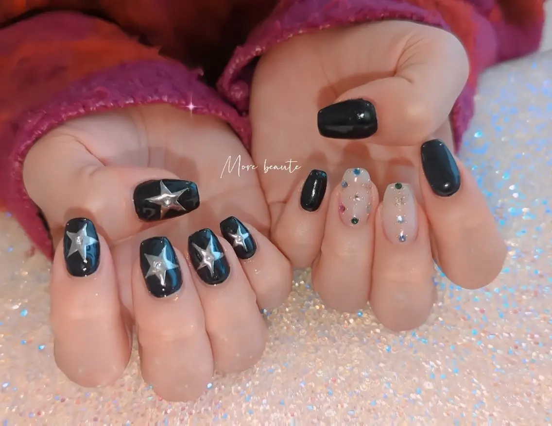 ネイル アートネイル ジェルネイル ハート 韓国ネイル マグネットネイル ハンドネイル I LOVE ME NAIL.。.:*♡のネイルデザイン