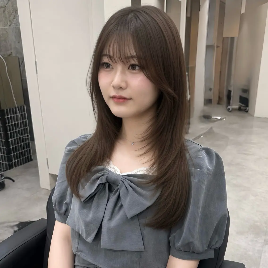 セミロング カラー カット ヘアカラー トリートメント 🎀レイヤー×透明感 ×髪質改善🎀米田のヘアスタイル