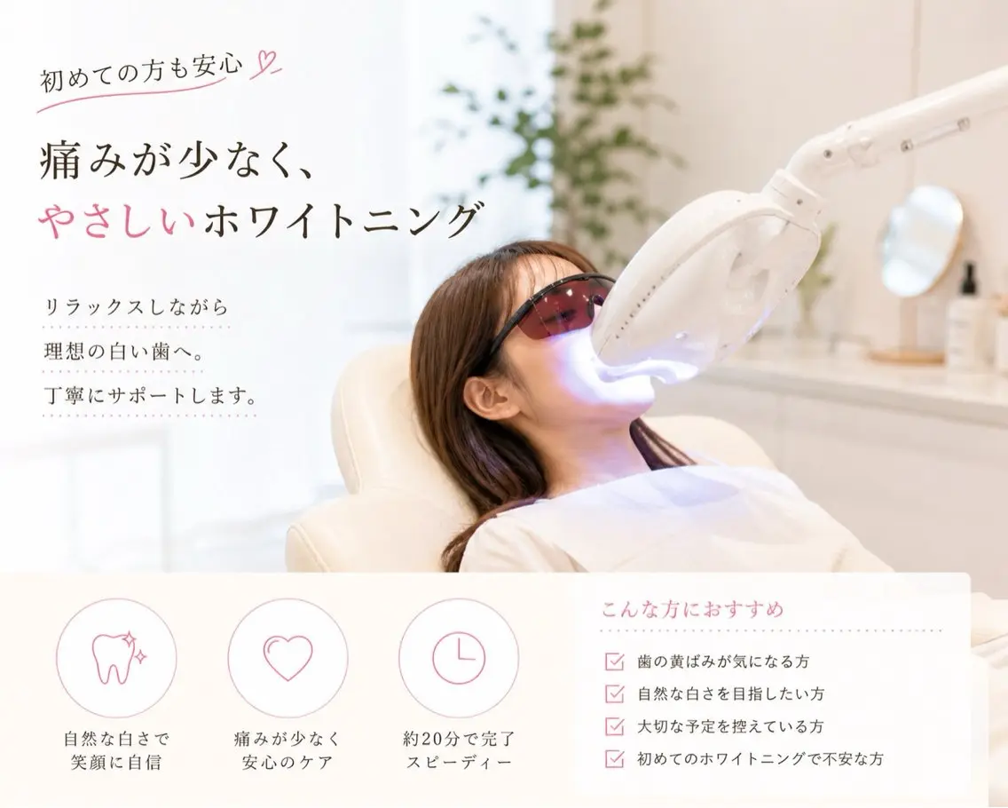 【ミニモ限定】平日11:00​〜​14:00特別価格20分照射¥8.800→¥4.400🦷の写真