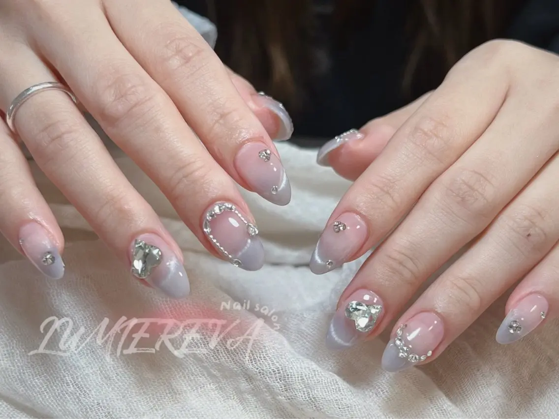 ネイル 韓国ネイル ワンホンネイル ハンドネイル Lumiereva @ネイルモデル募集中のネイルデザイン