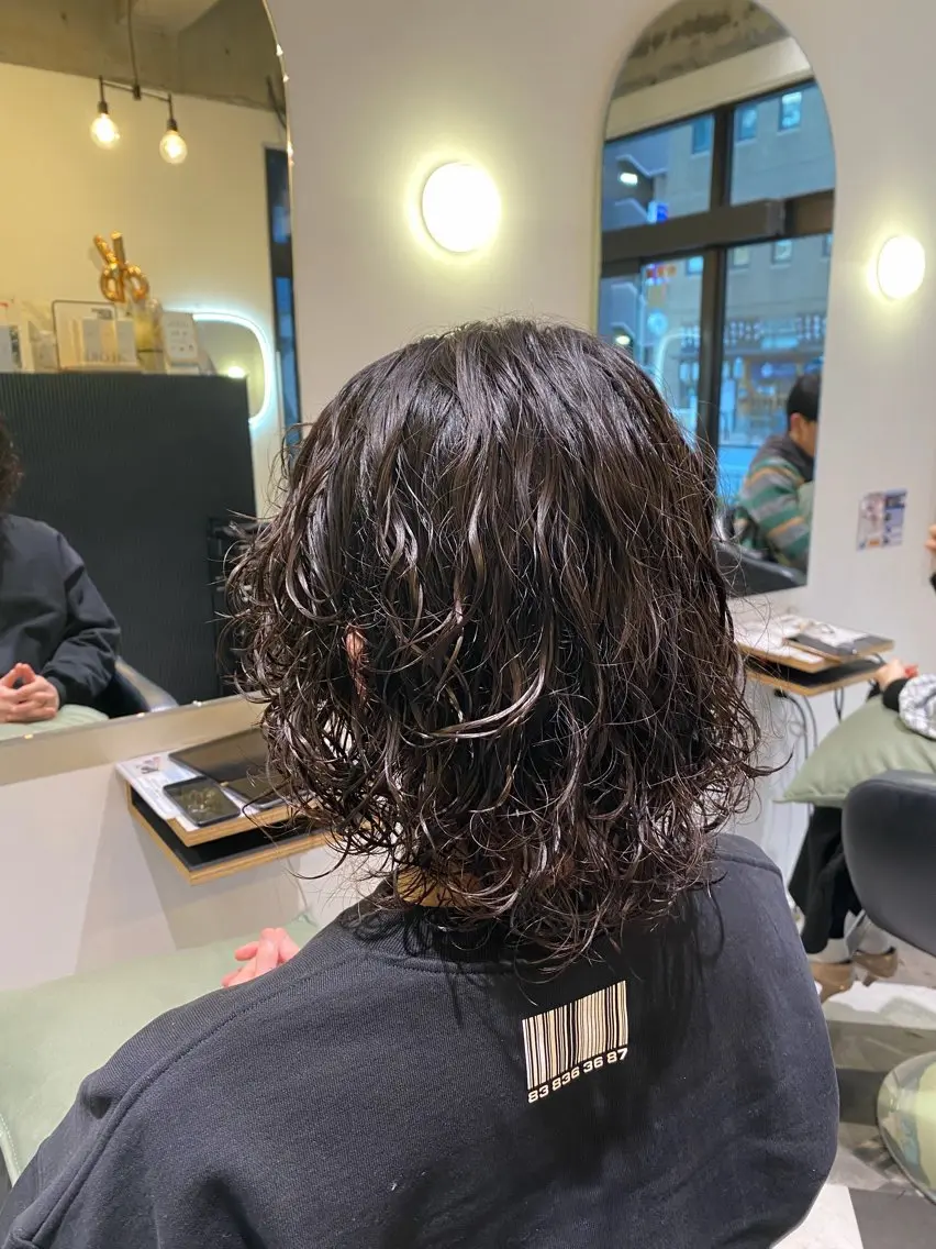ミディアム パーマ メンズ指名NO.1/ 原崎 元希のヘアスタイル