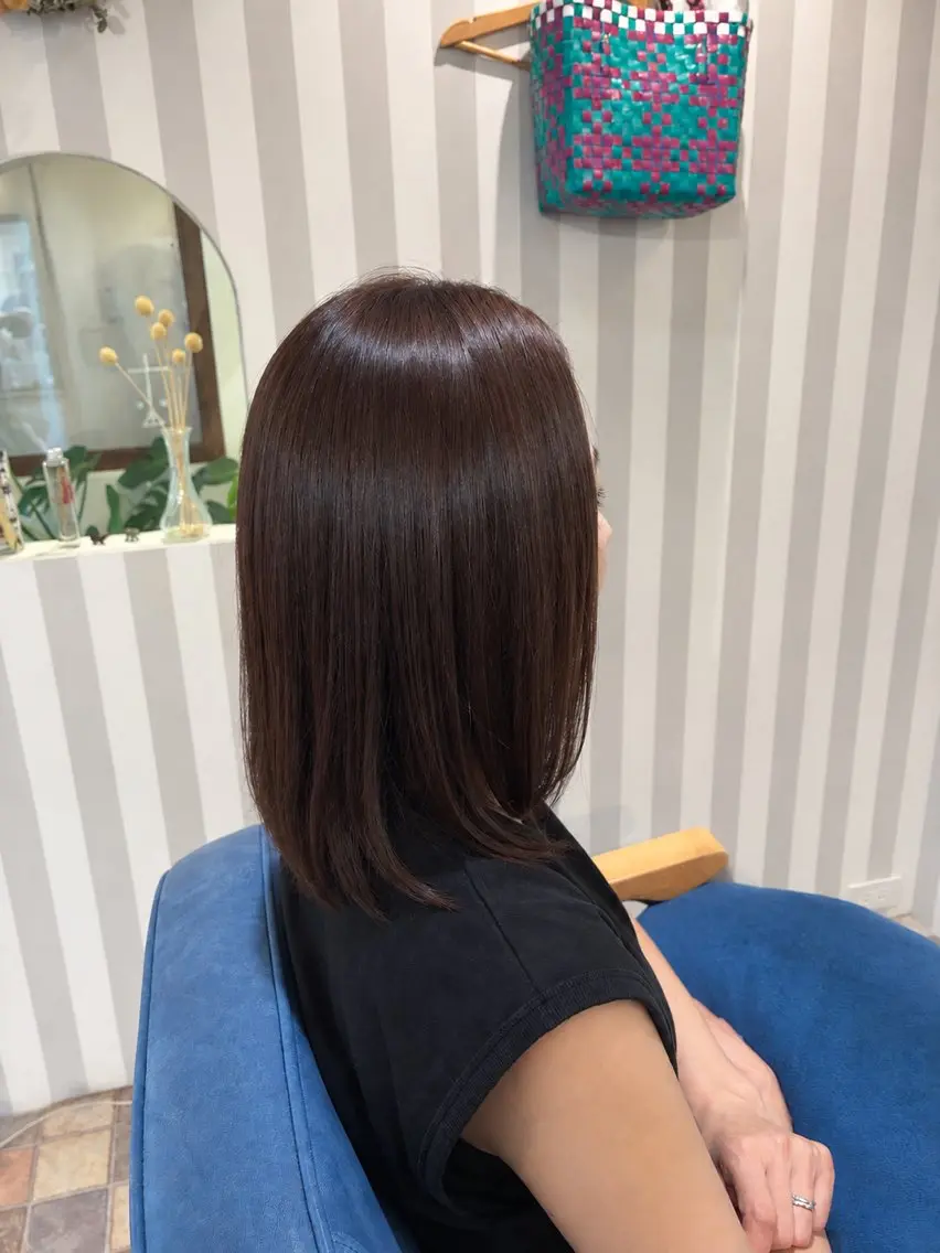 ミディアム カット ヘアカラー abe mikaのヘアスタイル