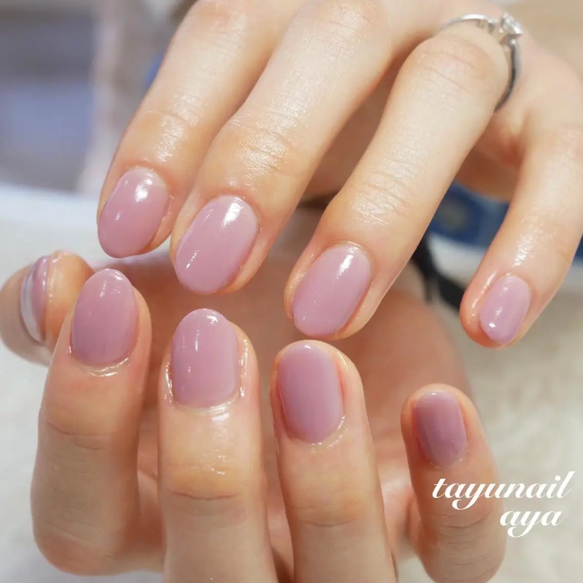 ネイル ブルー ジェルネイル ワンカラーネイル パラジェル シンプルネイル ネイルサロン 【たゆnail】のネイルデザイン
