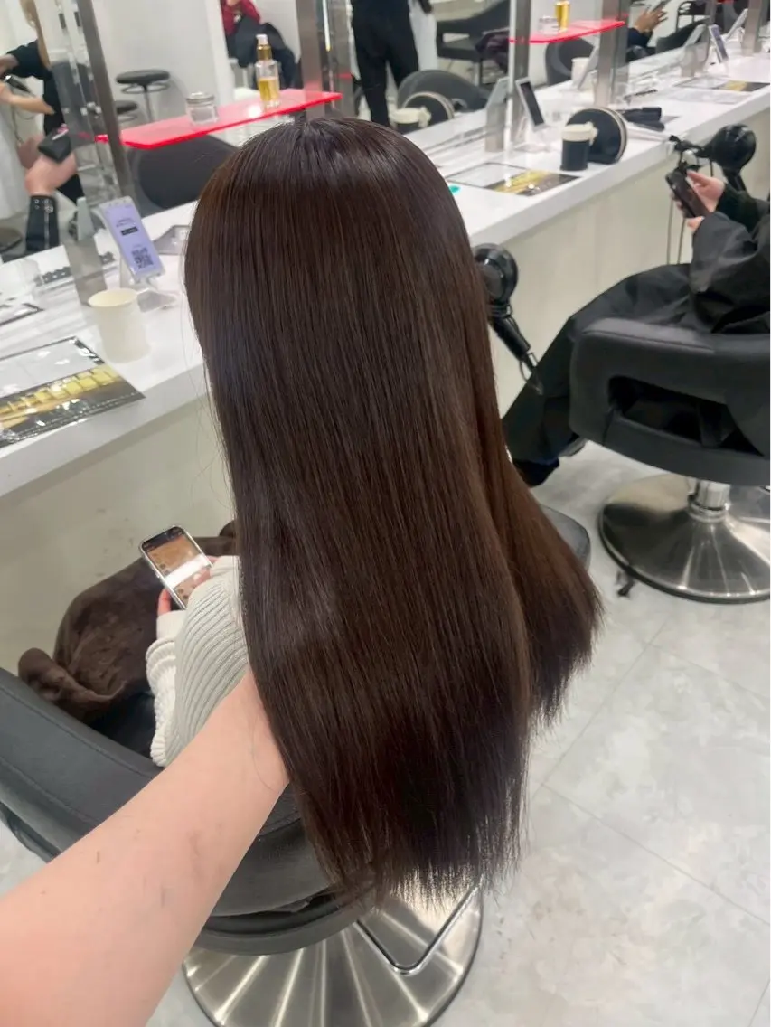 ロング ヘアカラー 韓国ワンホン透明感 カラー✨🖤ここあのヘアスタイル