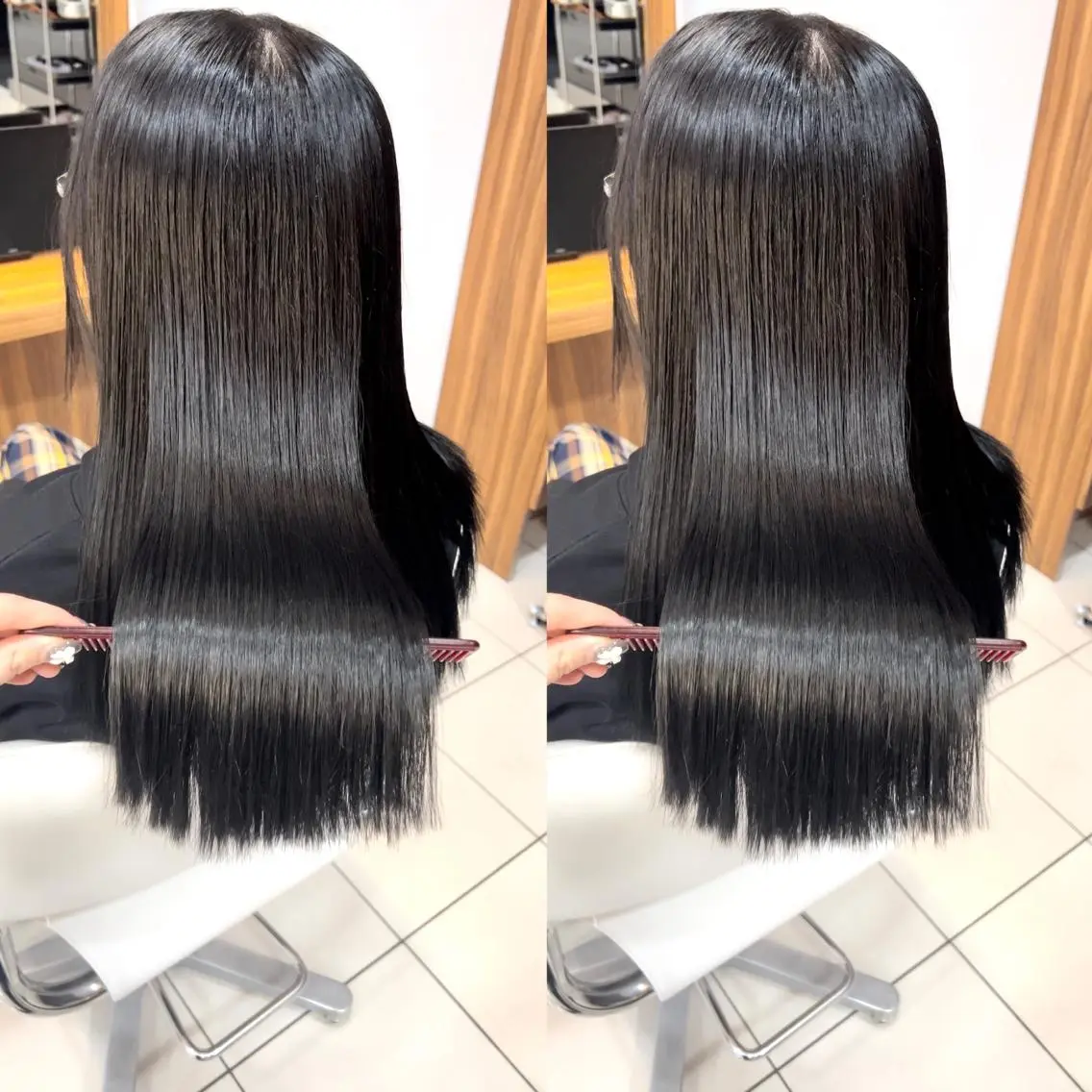 ロング パーマ ストレートパーマ 大和市の白髪ぼかし 職人￤柳川拓哉のヘアスタイル