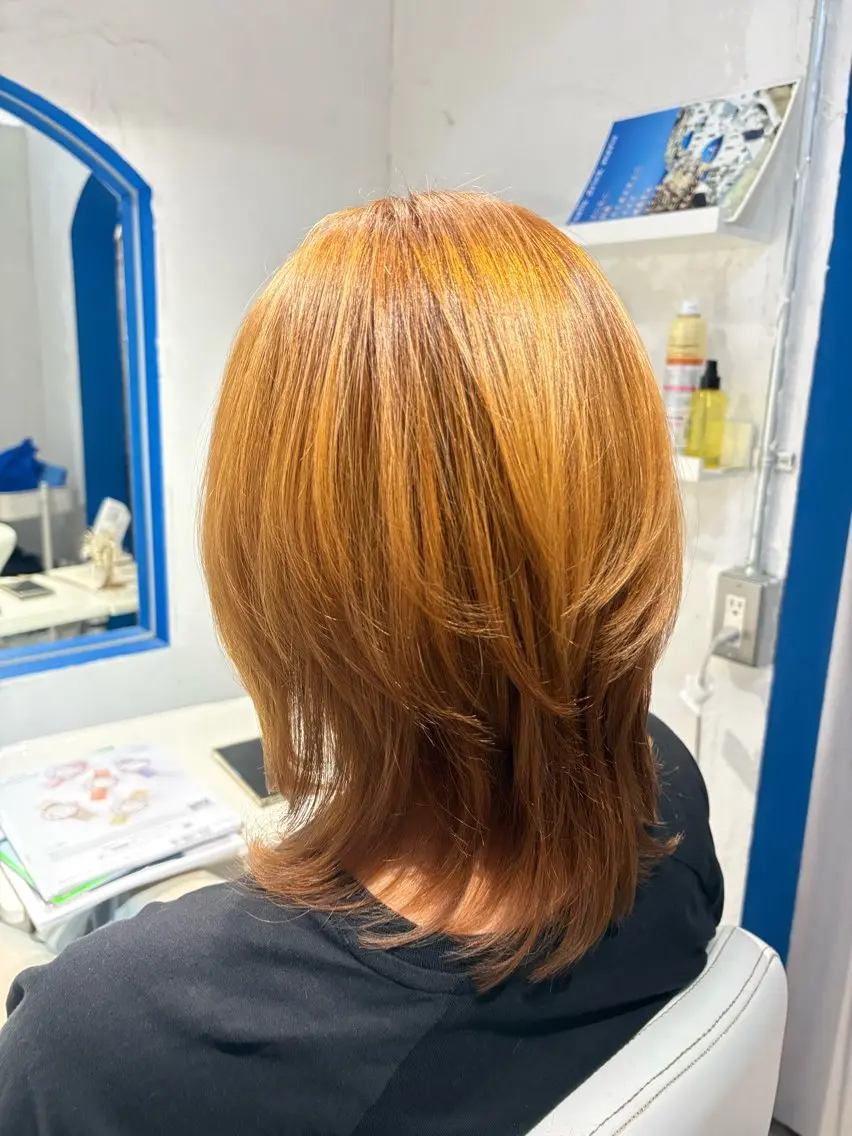ミディアム カラー くびれヘア カット ヘアカラー トリートメント ヘッドスパ masumi hair&spaのヘアスタイル