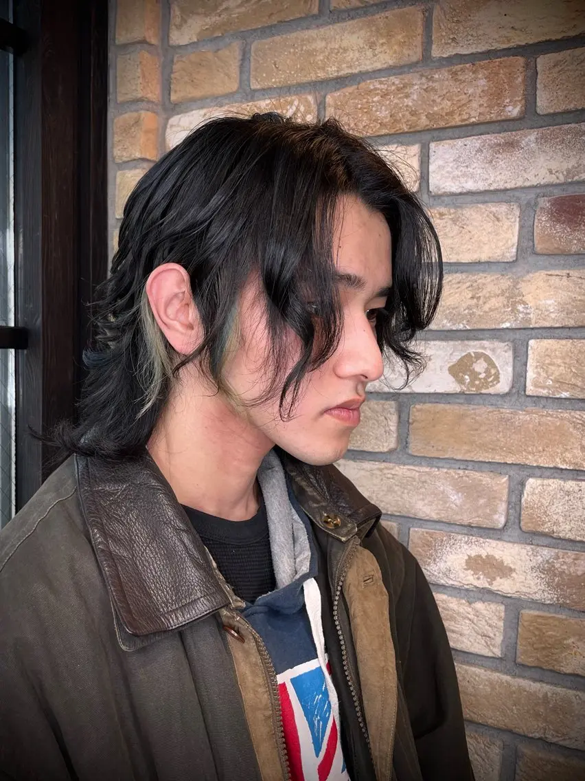 セミロング パーマ メンズ メンズパーマ セミロングパーマ カット パーマ トリートメント Monan渋谷 YUUKIのヘアスタイル