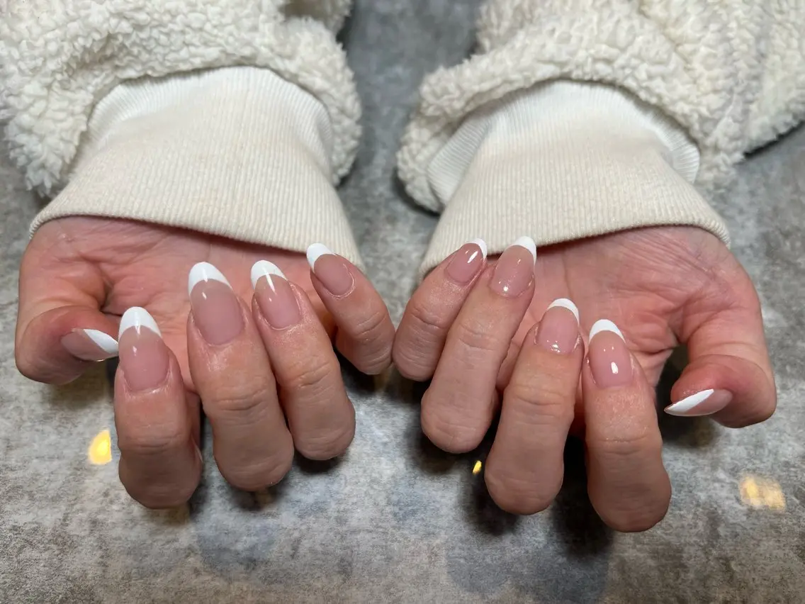 ネイル 長さ出し フレンチネイル 福井 ゆののネイルデザイン