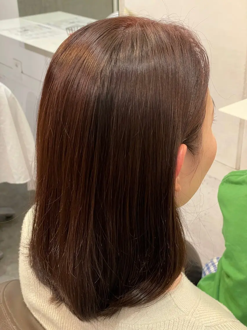 ミディアム カラー ブラウンカラー オレンジ オレンジブラウン ヘアカラー コスパ◎/ナチュラル カラー/グレイ/佑壮のヘアスタイル