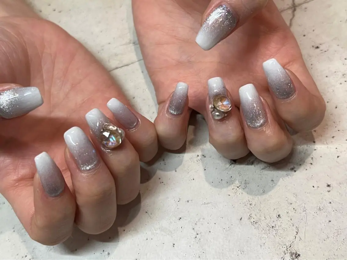 ネイル ハンドネイル 韓国/ワンホン/長さ 出しつけ放題🎀のネイルデザイン