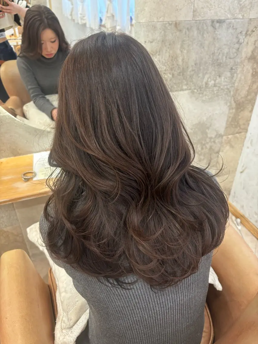 ロング カラー ヘアカラー トリートメント 棚瀬寧麻/ 縮毛/似合わせcutのヘアスタイル