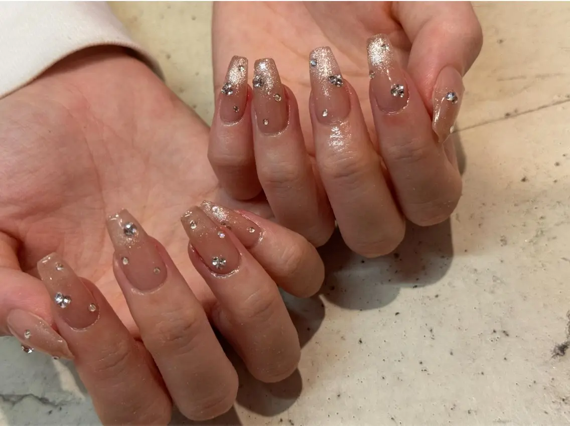 ネイル ハンドネイル 韓国/ワンホン/長さ 出しつけ放題🎀のネイルデザイン