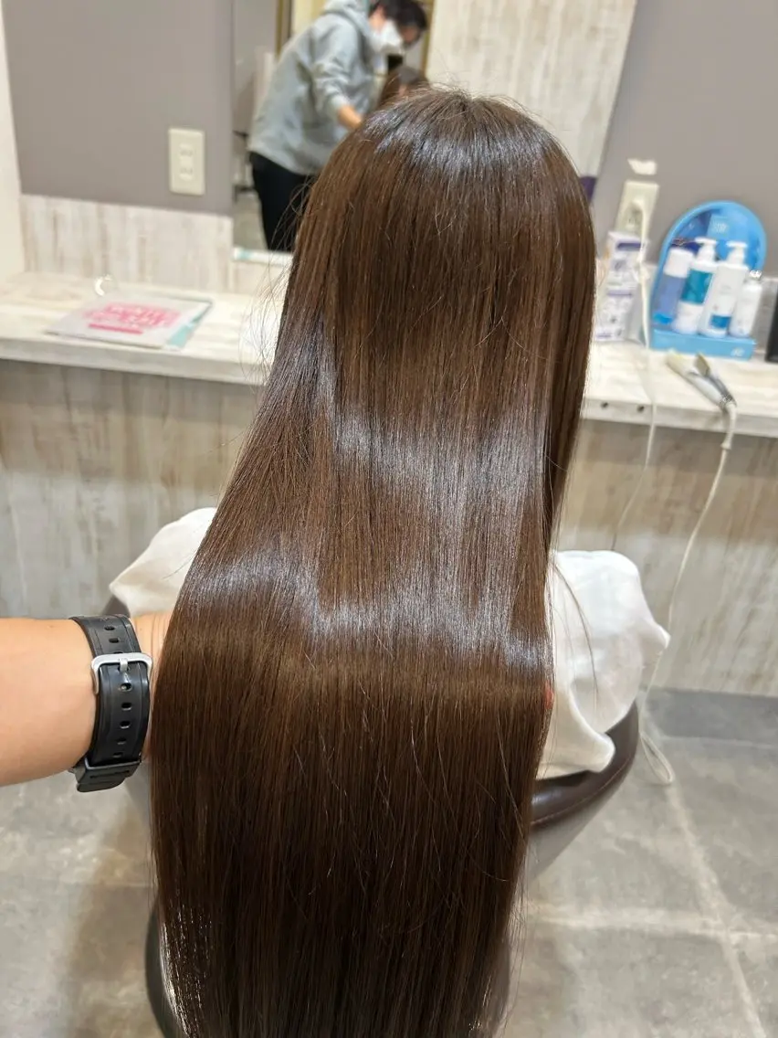 ロング カット 縮毛矯正 中山 賢人のヘアスタイル