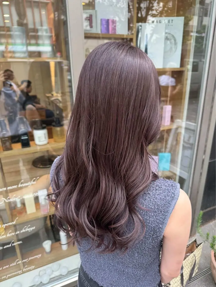 ロング カラー ヘアカラー トリートメント 渋谷アシスタント 虎珀のヘアスタイル