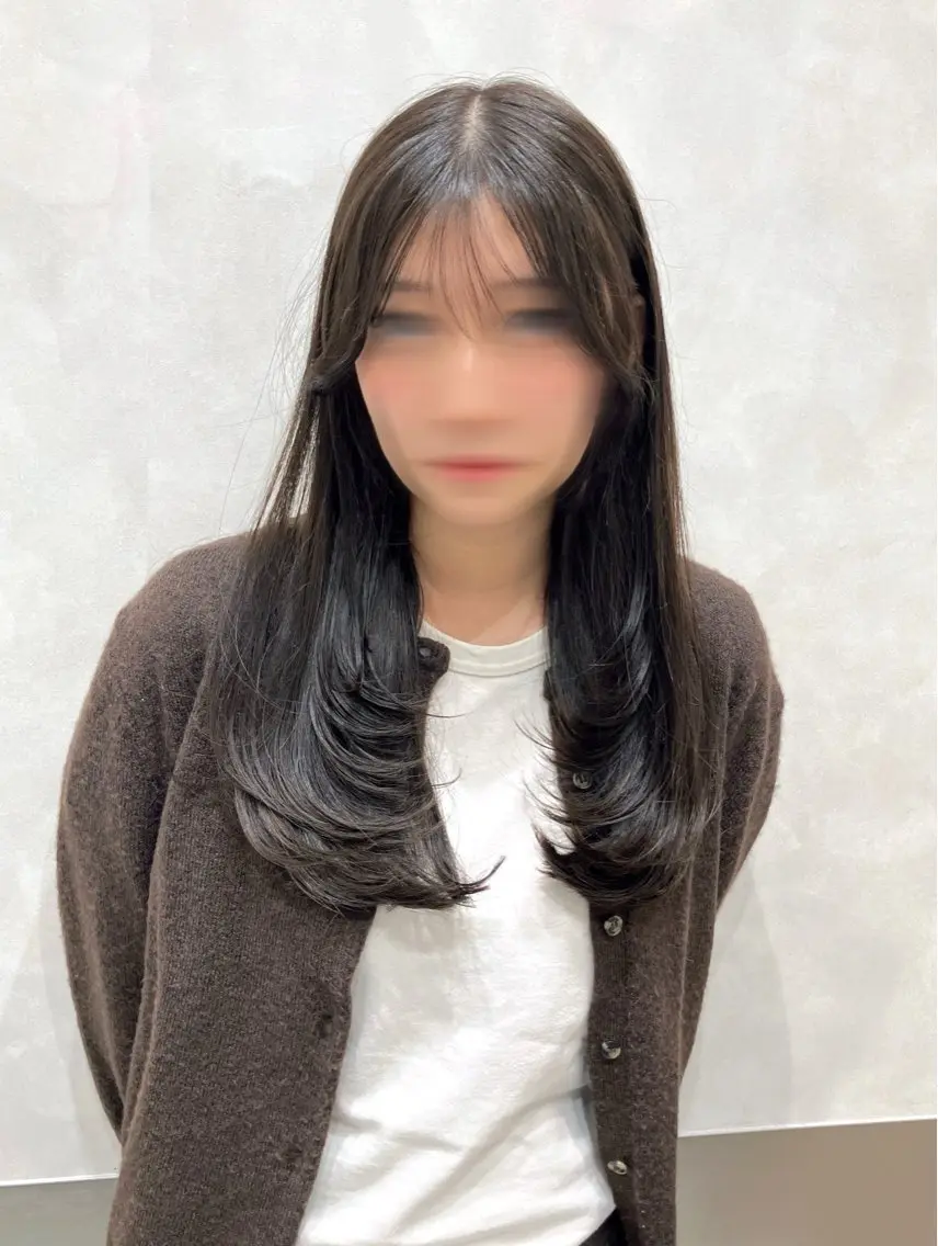 ロング カラー カット ヘアカラー トリートメント 💖ブリーチなし透明 感💖ASAHIのヘアスタイル