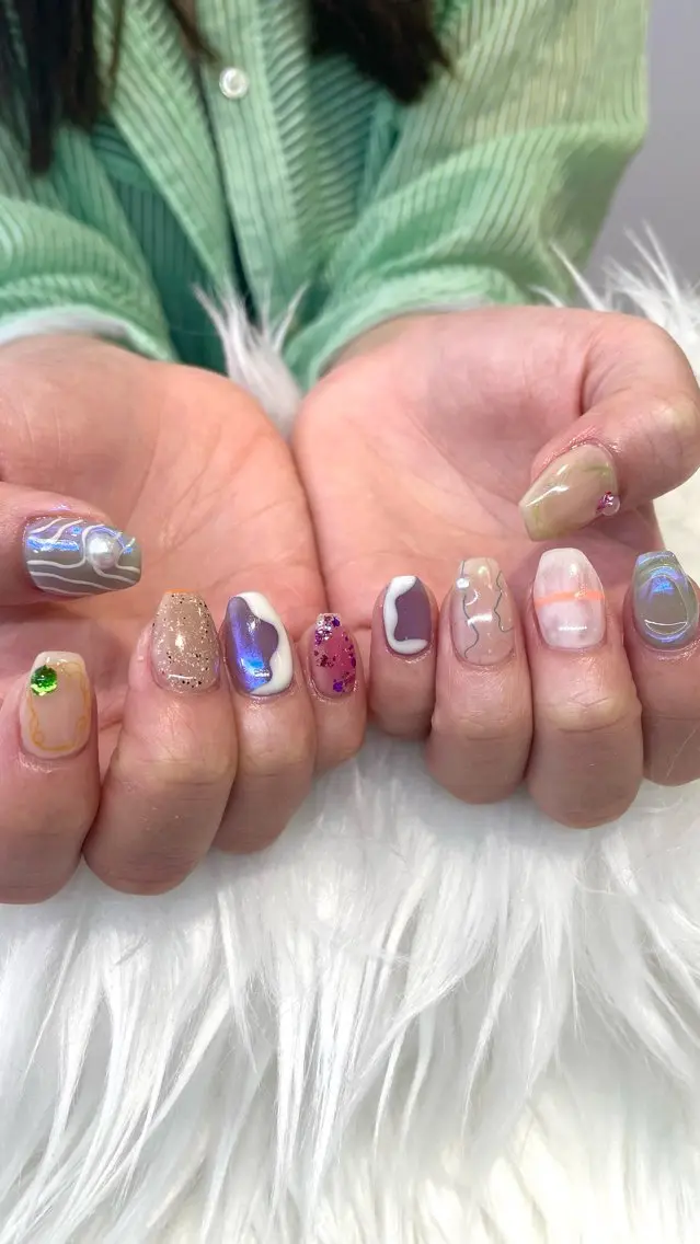 ネイル ハンドネイル 新井 ひなののネイルデザイン
