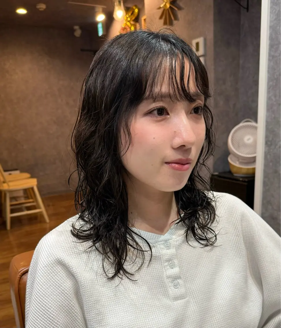 セミロング カット パーマ トリートメント cocoa船橋🦄 chinamiのヘアスタイル