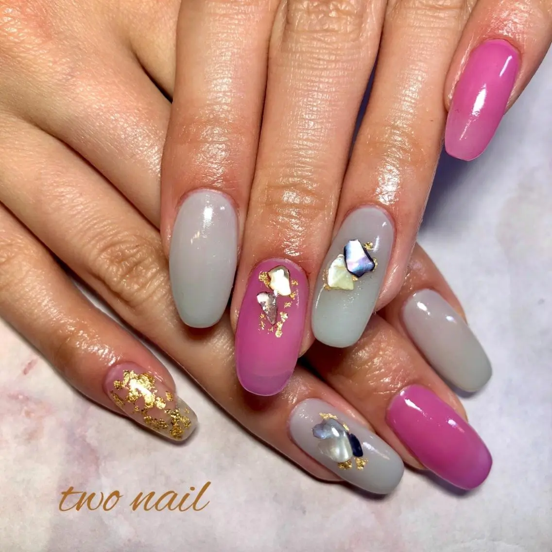 ネイル フットネイル ハート two nailのネイルデザイン
