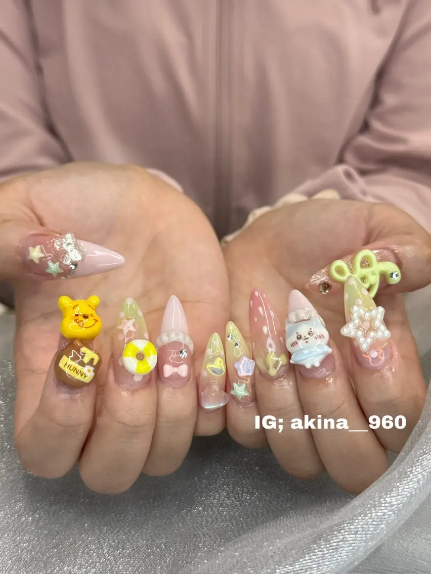 ネイル フットネイル 氷ネイル・うるうるネイル マットネイル ニュアンスネイル リボン ハンドネイル Akina Nailのネイルデザイン