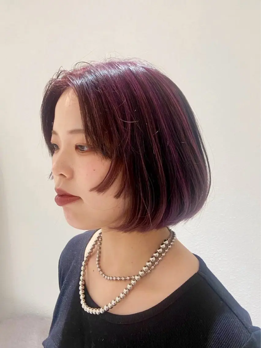 ショート カラー 透明感カラー デザインカラー ボブ まあるいショートボブ 🐥廣瀬そらのヘアスタイル