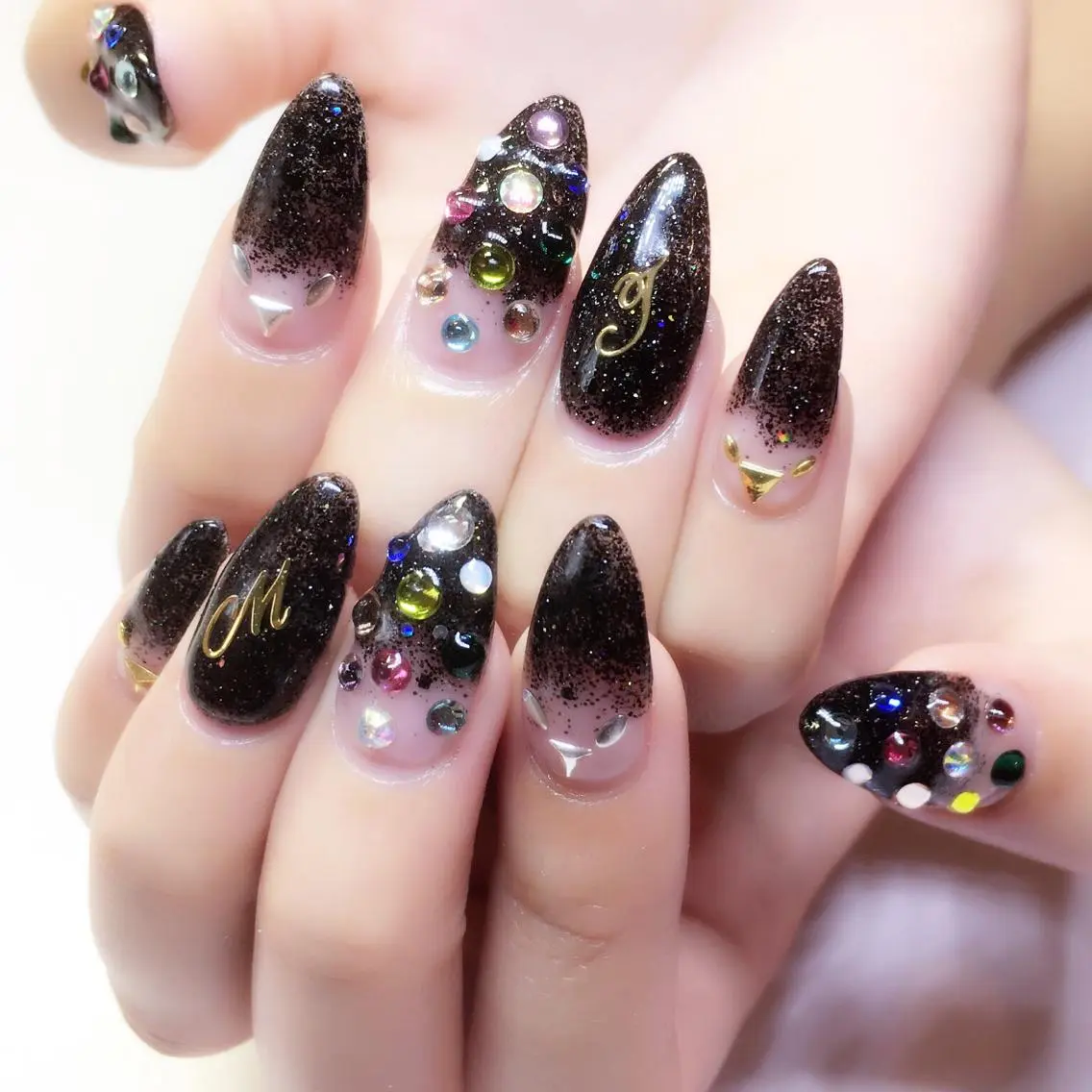 ネイル ラメ(グリッター) ラメグラデーション スカルプネイル ストーンネイル nail salon Soeurのネイルデザイン