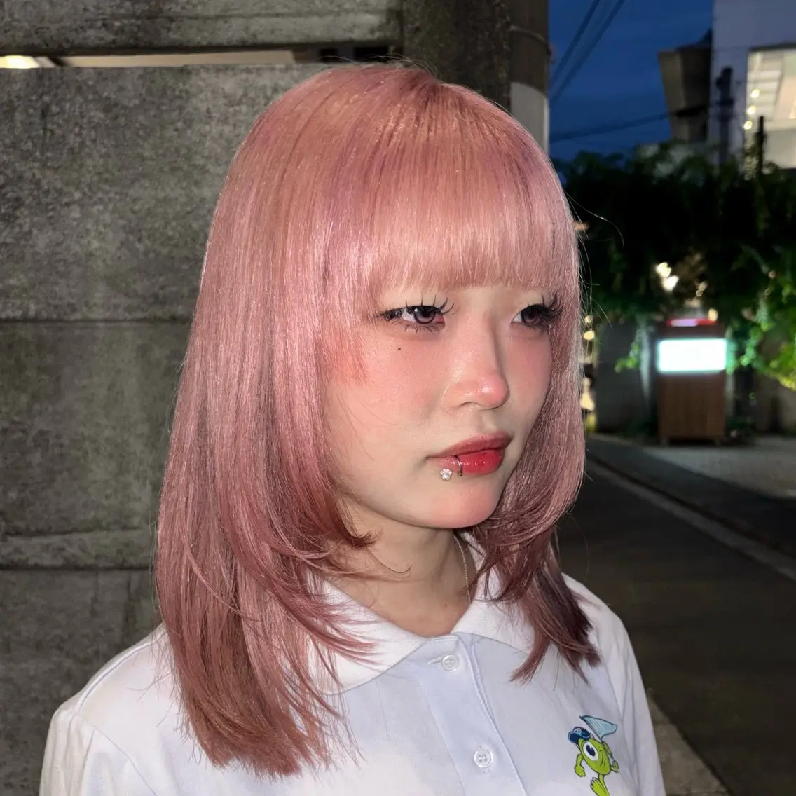 セミロング カラー カット ヘアカラー トリートメント 透明感ダブルカラー ×レイヤー🌝ﾘｵのヘアスタイル