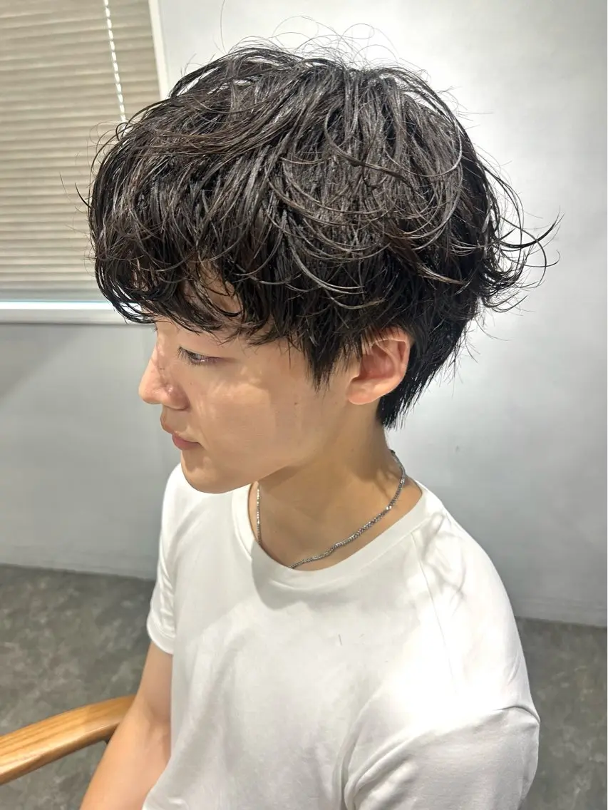パーマ メンズ センターパート メンズ韓国風 マッシュ メンズパーマ 刈り上げ カット パーマ トリートメント 船橋/メンズ韓国ヘア キチ/RITSU🪡のヘアスタイル