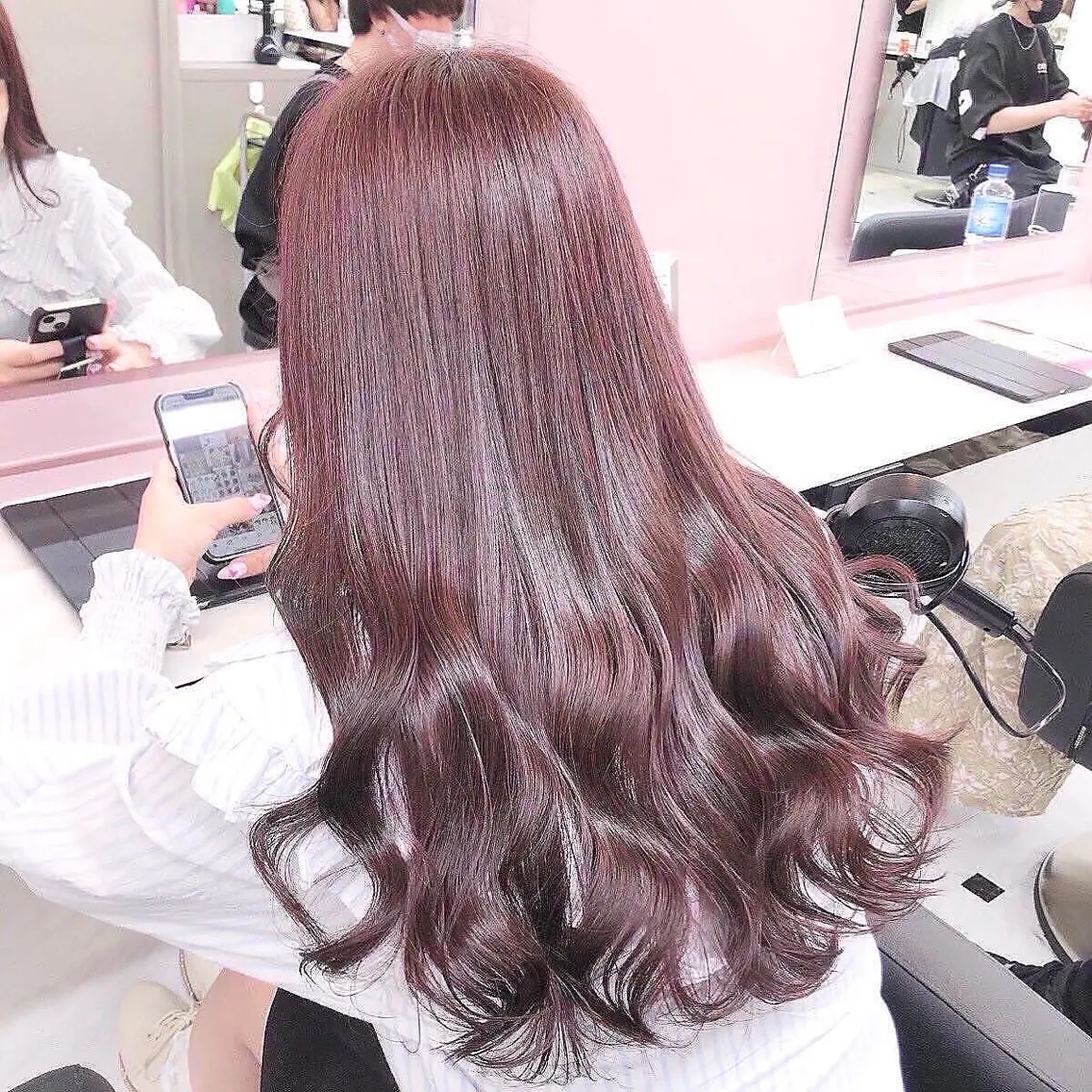 ロング カラー ブラウンカラー ピンクカラー ピンクブラウン ヘアカラー トリートメント ヘアセット 💖ダブルカラー💖 chihiro🌸のヘアスタイル