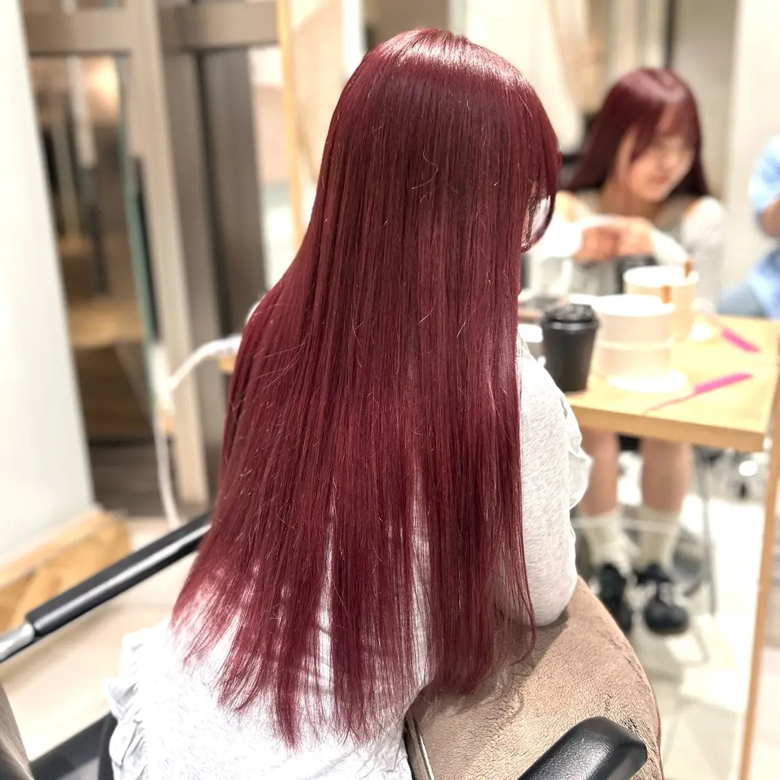 カラー ラベンダーカラー ラベンダーピンク ピンクカラー ヘアカラー サラ艶/韓国ヘア ︎🌟璃奈 (リナ)のヘアスタイル