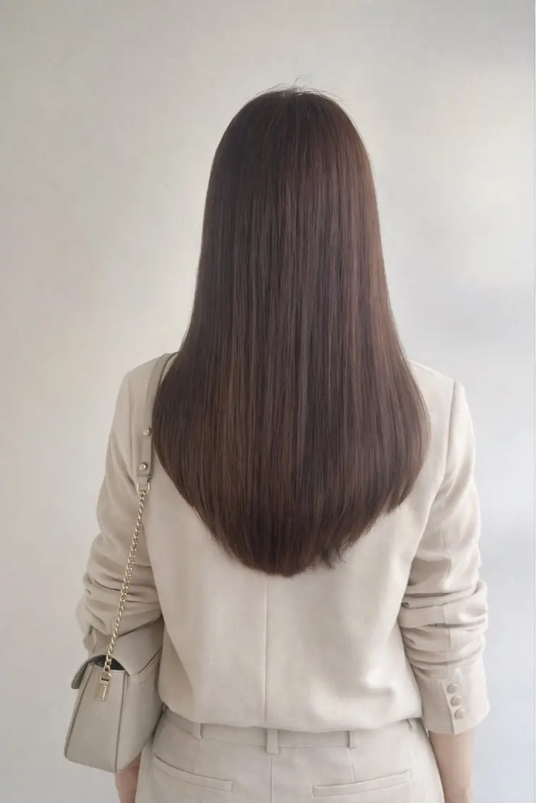 ロング パーマ カット 縮毛矯正 トリートメント よしなり あみのヘアスタイル