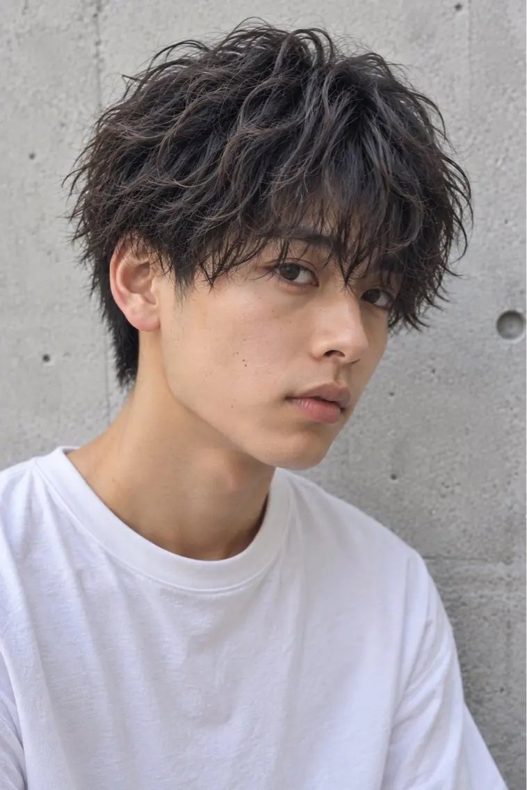 ミディアム パーマ メンズ カット パーマ ORI. men’s hairのヘアスタイル