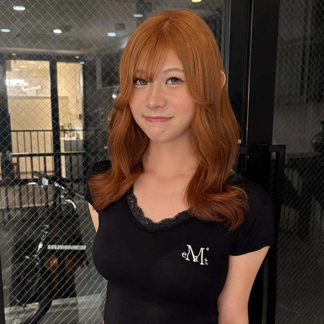 ミディアム カラー ベージュカラー オレンジ オレンジベージュ カット ヘアカラー トリートメント Noe ・ keinaのヘアスタイル