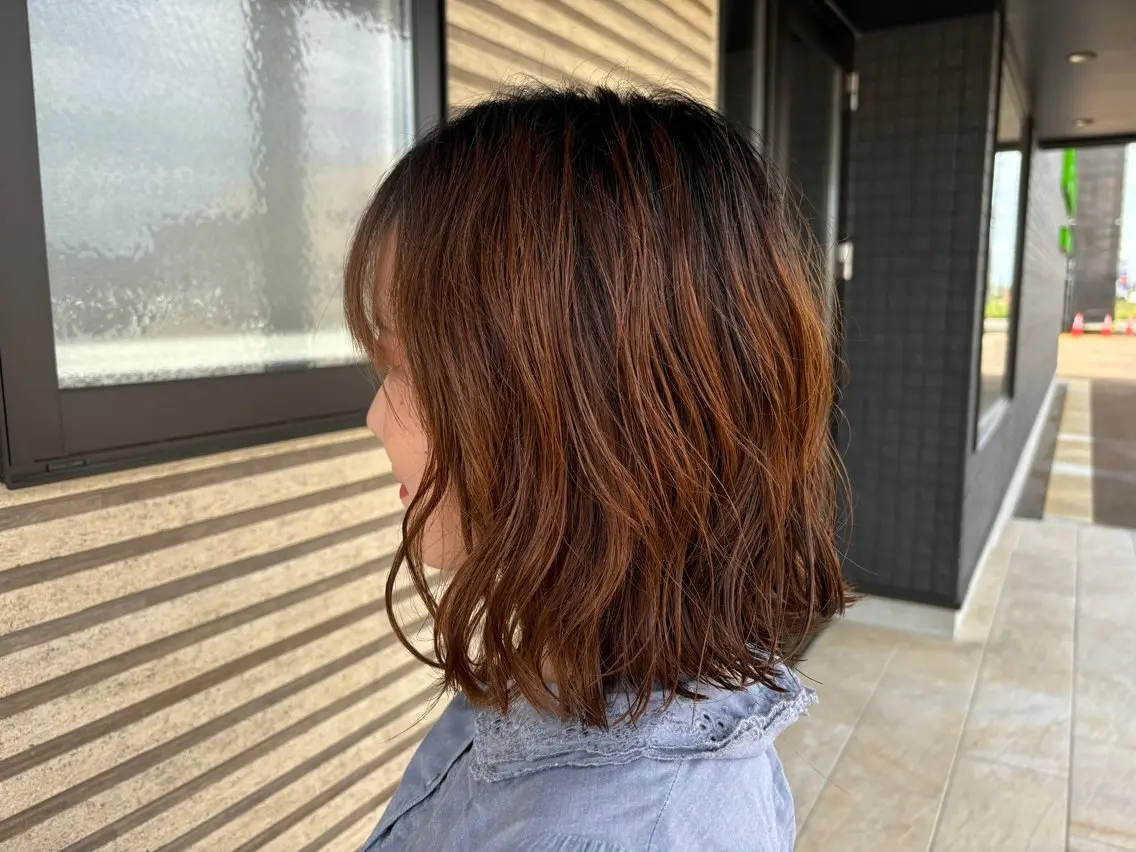 ミディアム パーマ Le Coeur 喜多町　志賀大介のヘアスタイル