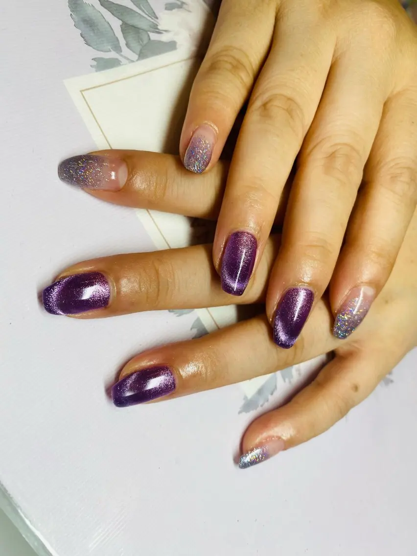 ネイル フレンチネイル ラメ(グリッター) マグネットネイル ハンドネイル Chandra nail&tarotのネイルデザイン