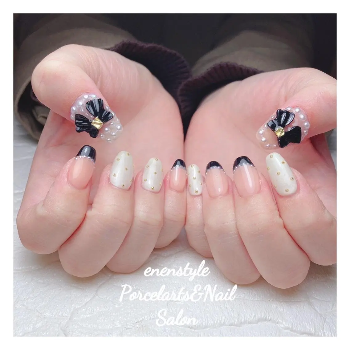ミディアム ネイル 🐾enen style 🐾のネイルデザイン