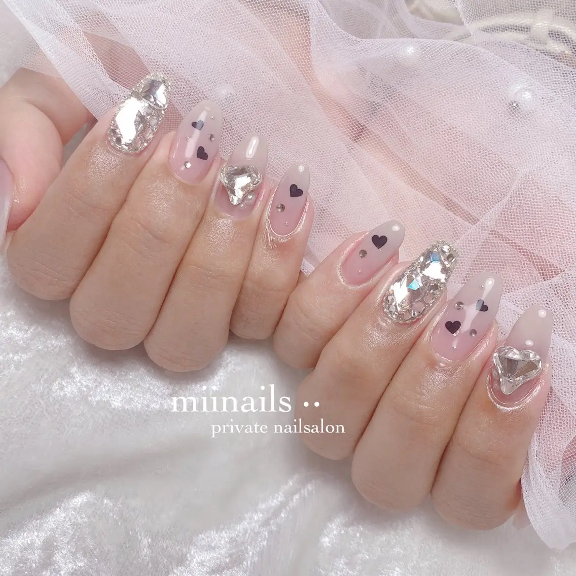 ネイル フレンチネイル 韓国ネイル ワンホンネイル ハンドネイル nailsalon miinailsのネイルデザイン