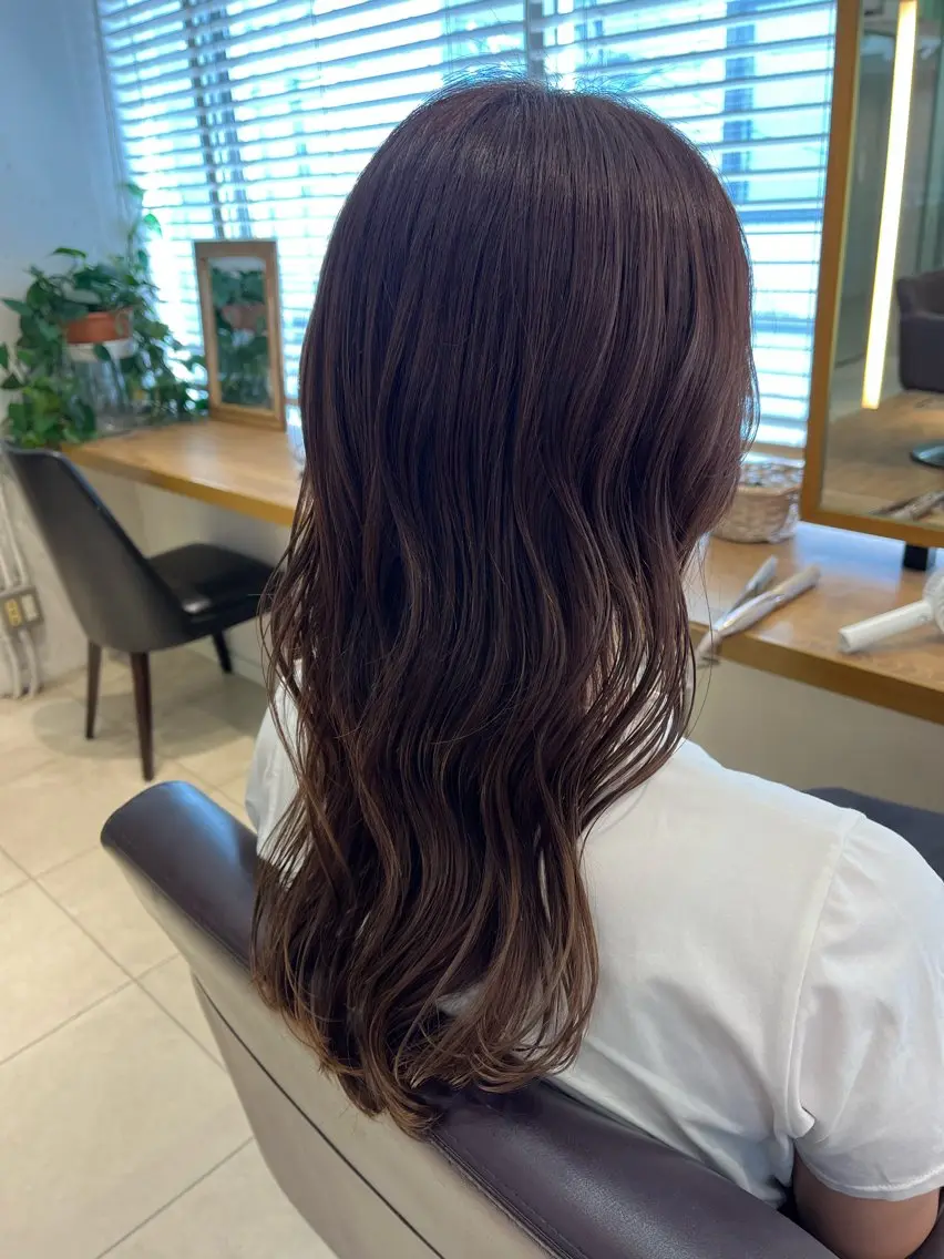 ロング カラー アッシュ ピンクカラー ピンクアッシュ トリートメント カット ヘアカラー トリートメント 髪質改善/似合わせ/ 透明感カラーのヘアスタイル