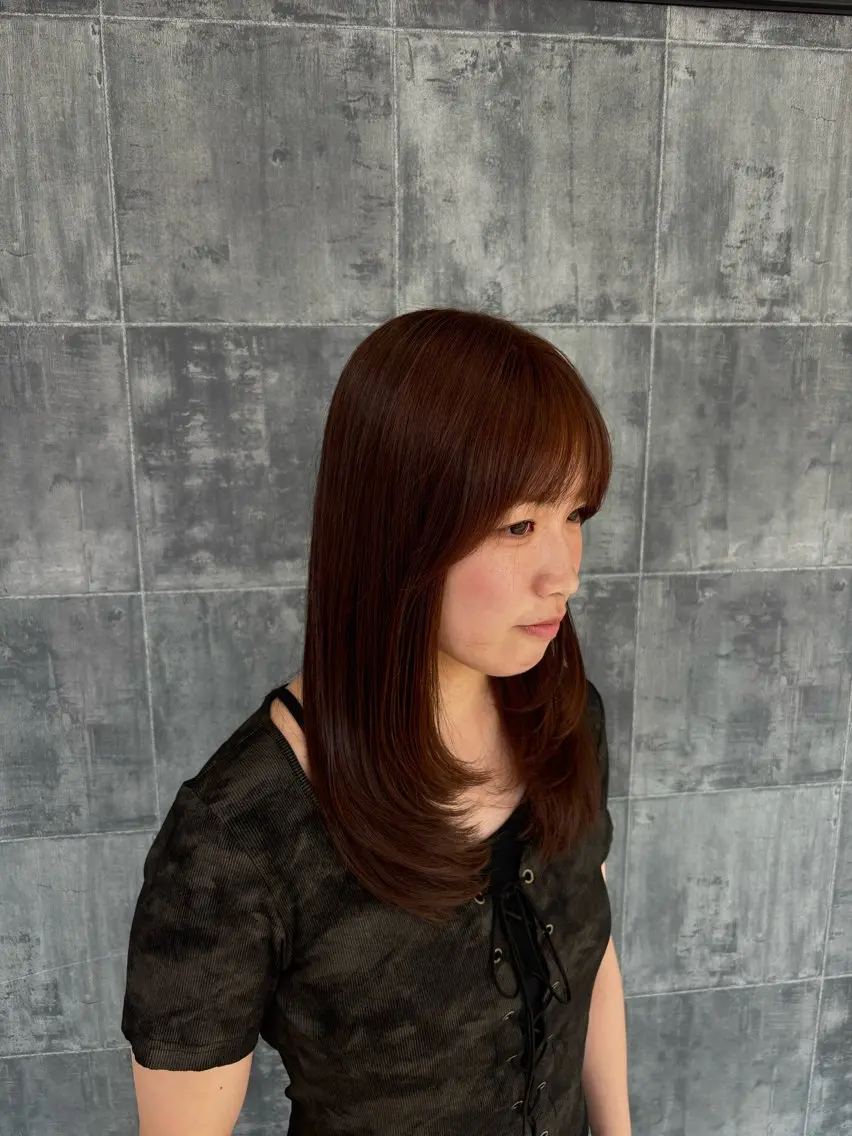 ロング 顔まわりレイヤー 顔周りカット レイヤーカット 小顔カット カット ヘアカラー ショート/カラー /メンズヘア/魁人のヘアスタイル