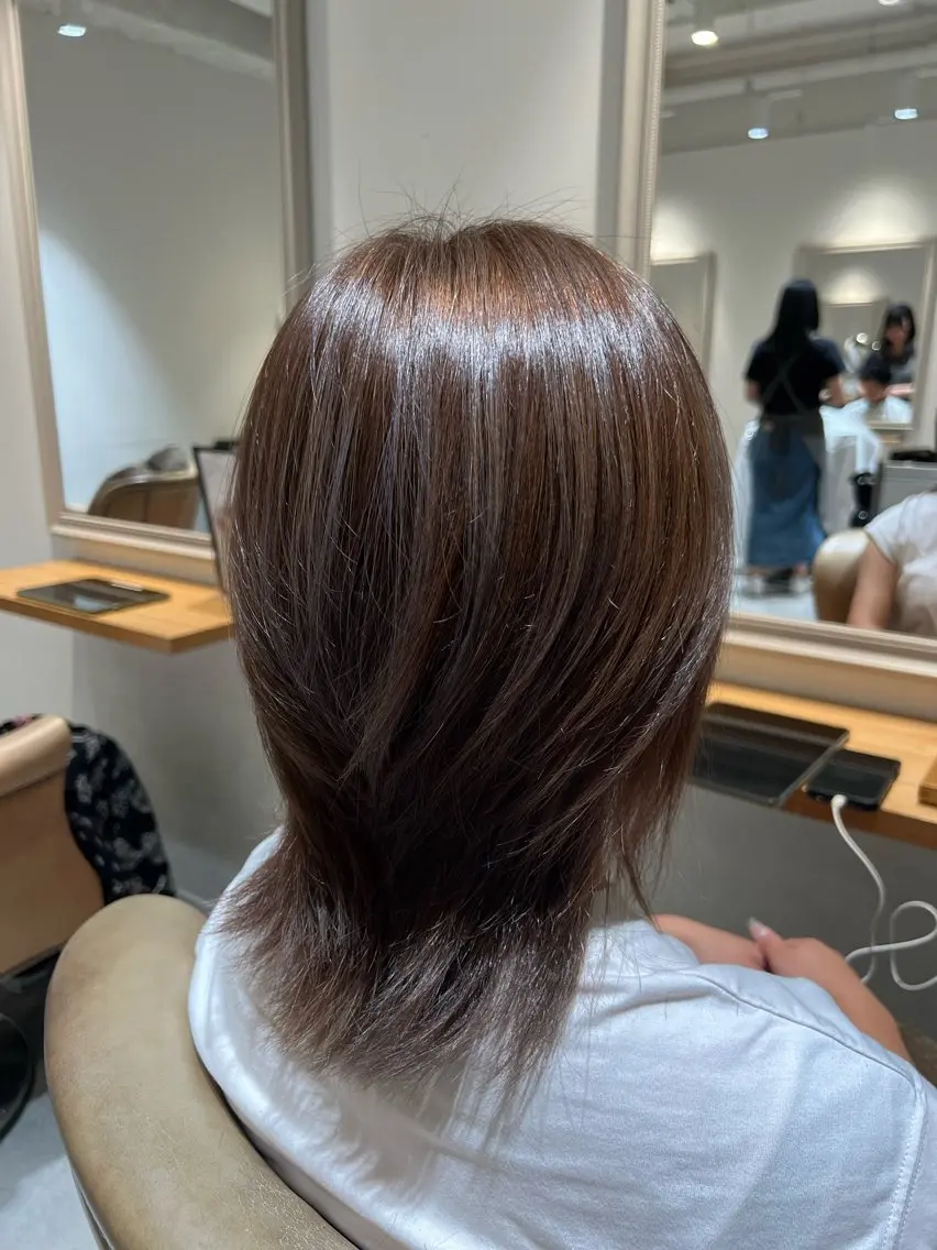 ミディアム 大河原 美優のヘアスタイル