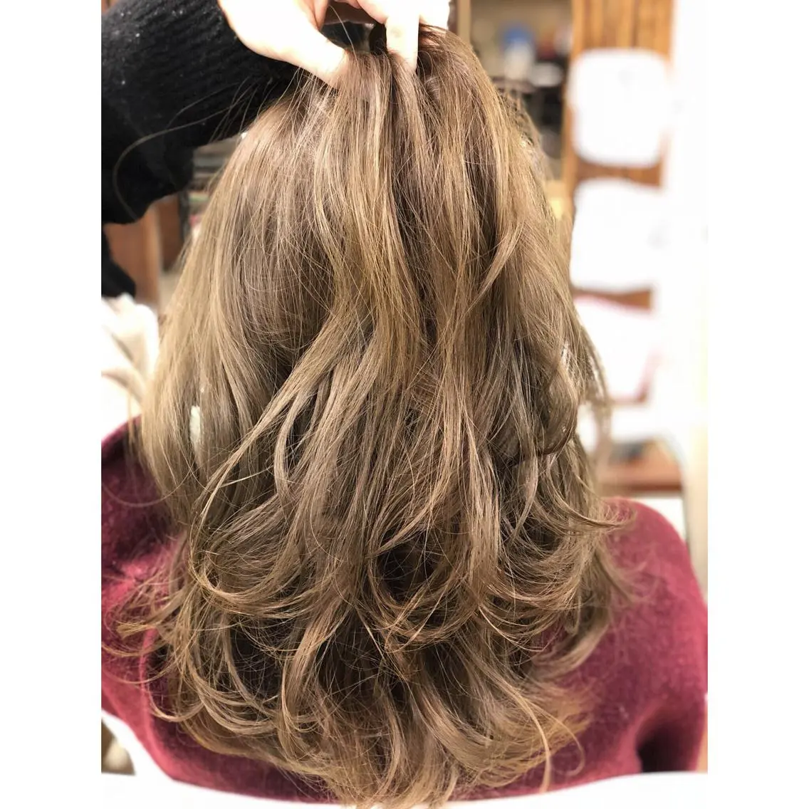 セミロング カラー ベージュカラー グレージュ パーソナルカラー診断 できます 木曽 主博のヘアスタイル