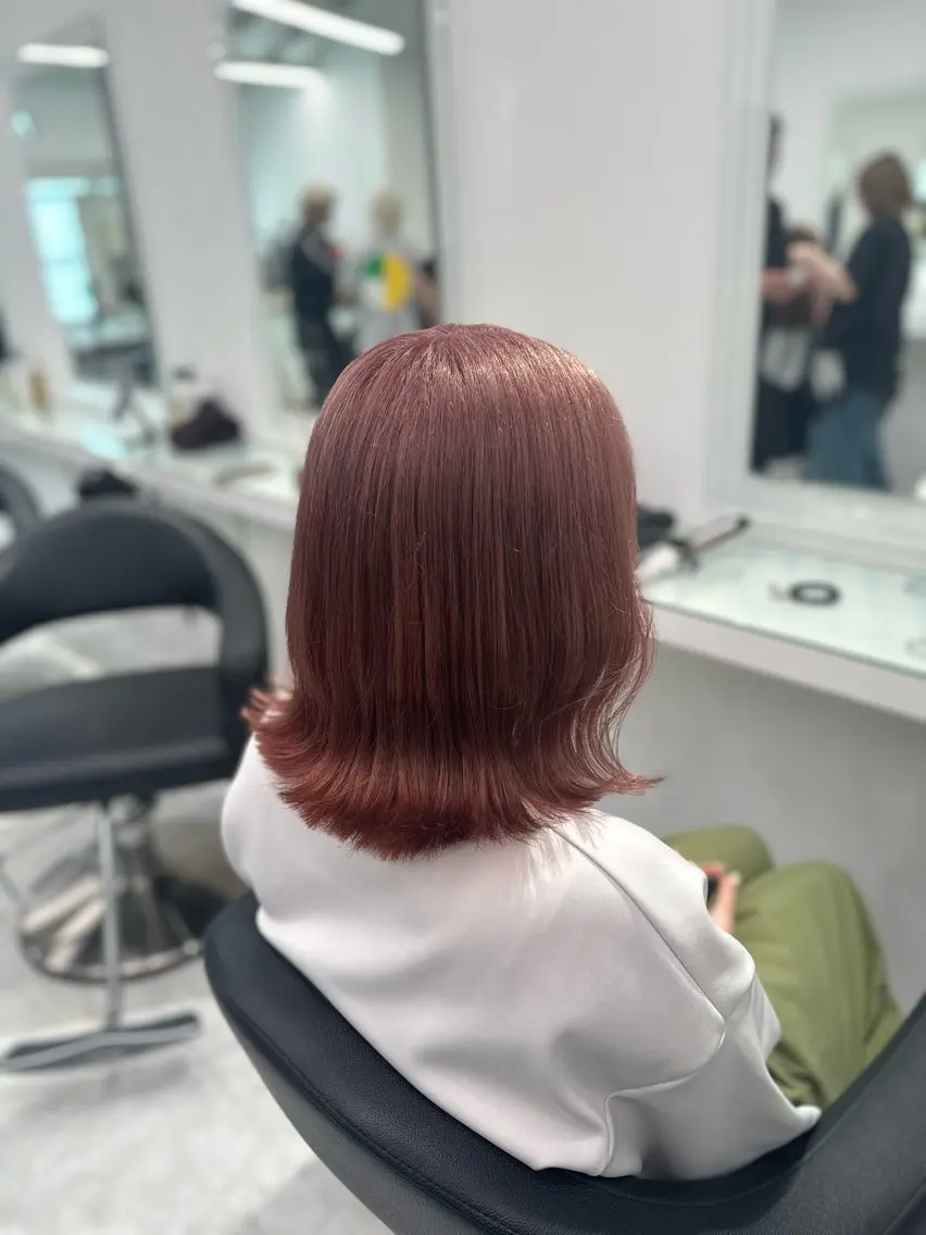 ミディアム カラー ヘアカラー トリートメント ヘッドスパ ヘアセット ❄最強かわいいカラー ❄️MINA❄️のヘアスタイル
