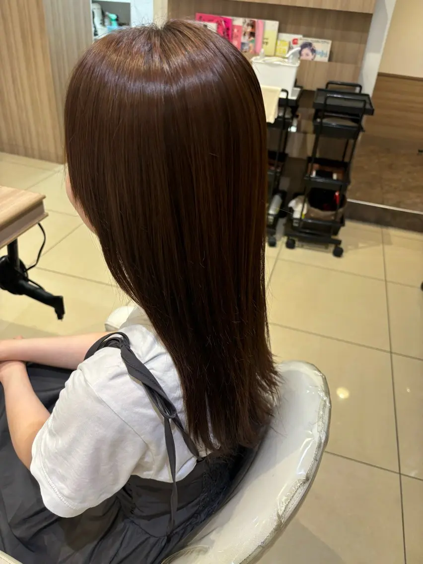ロング カット 縮毛矯正 まとまる艶髪艶カラー 🤍内田さわか🎀のヘアスタイル