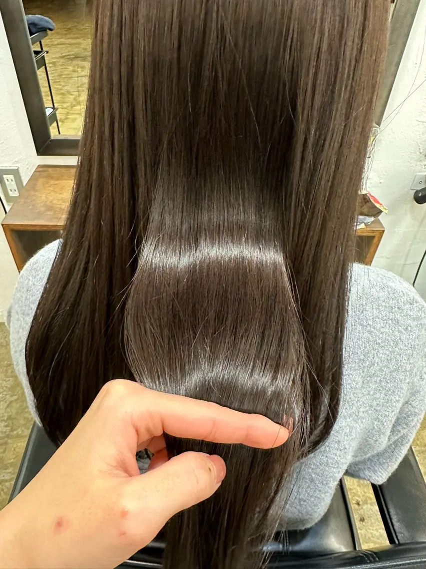 ロング 縮毛矯正 トリートメント 田口 樹理のヘアスタイル