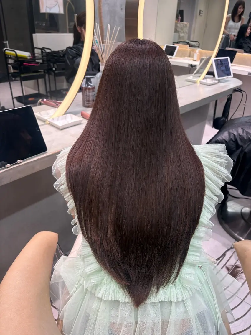 ロング カット ヘアカラー トリートメント 顔周り🇰🇷韓国 レイヤー/モエのヘアスタイル