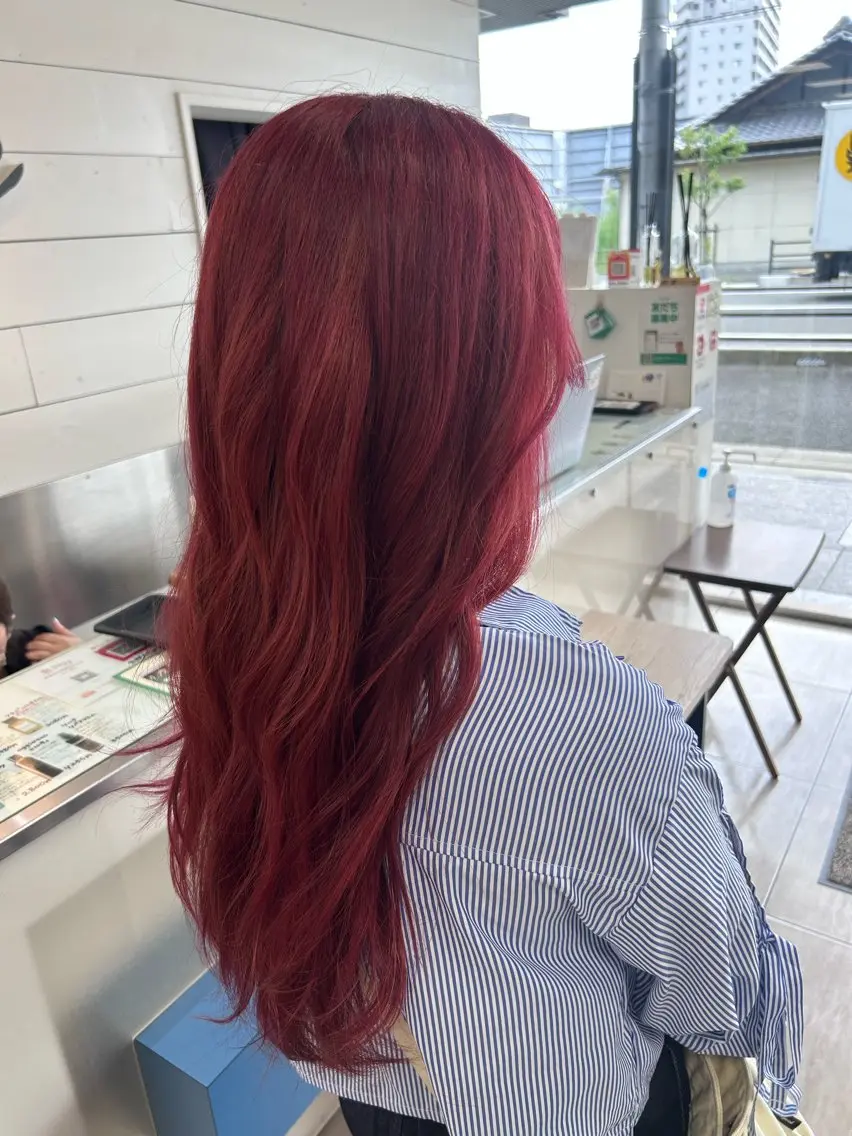 ロング カラー ピンクカラー トリートメント ヘアセット 🎀艶カラー🎀 よしいあまねのヘアスタイル