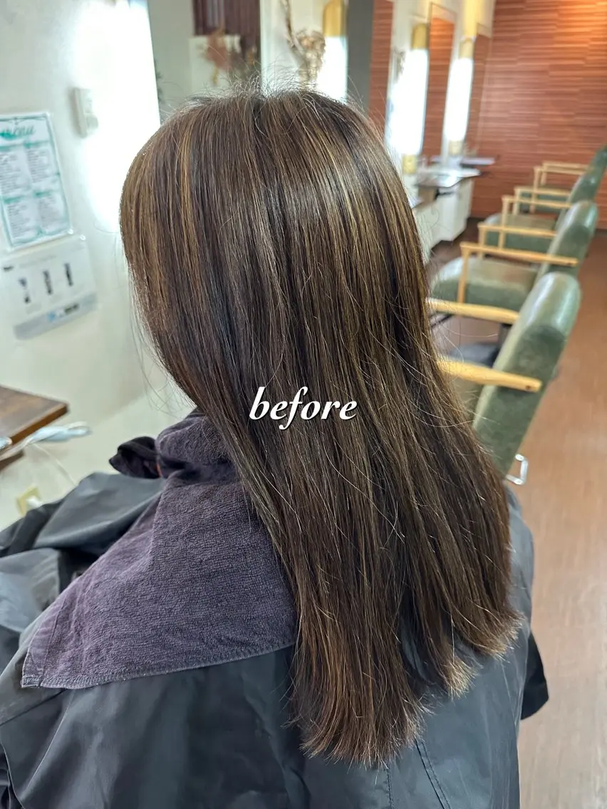 ロング カラー ハイライトカラー ハイライト ヘアカラー トリートメント 💜推しインナー カラー/菊池柊真💜のヘアスタイル