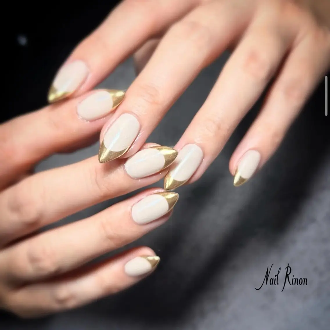 ネイル フレンチネイル ミラーネイル ハンドネイル Nail Rinonのネイルデザイン